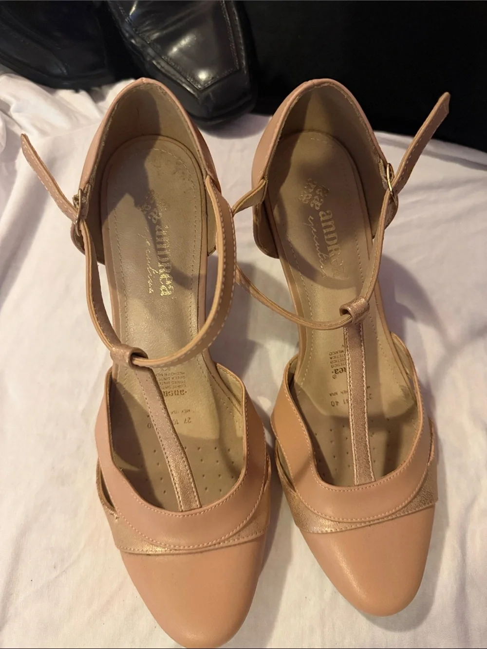 Seychelles Nude/Pink T-Strap Pointed Toe Heels